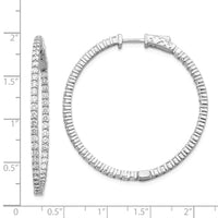 14k White Gold Round Hoop w/Safety Clasp Earring Mountings-XE1992W