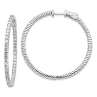 14k White Gold Round Hoop w/Safety Clasp Earring Mountings-XE1992W