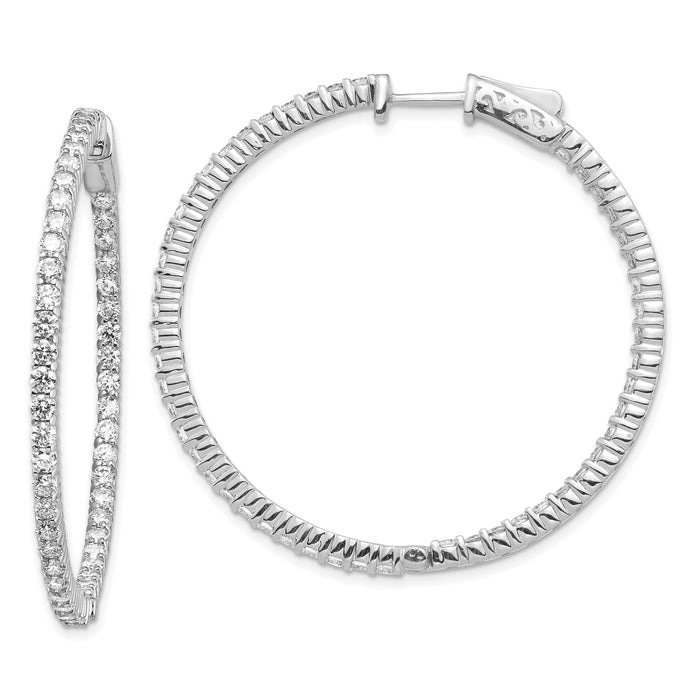14k White Gold Round Hoop w/Safety Clasp Earring Mountings-XE1992W
