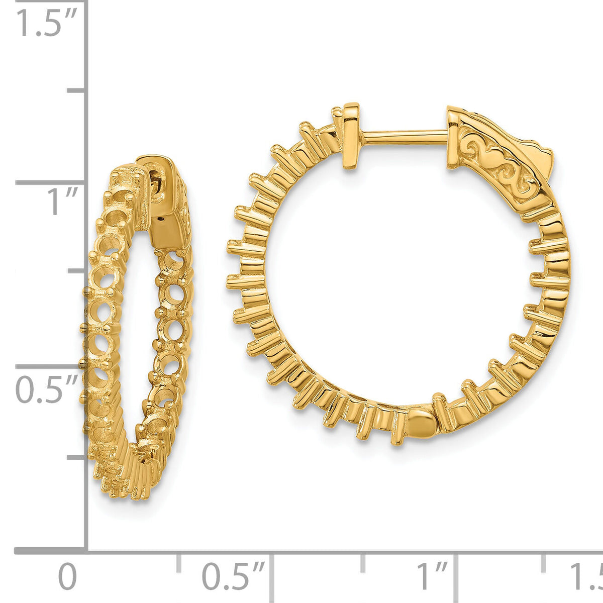 14k Round Hoop w/Safety Clasp Earring Mountings-XE1994