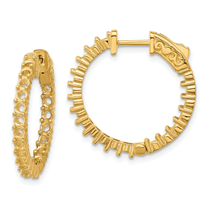 14k Round Hoop w/Safety Clasp Earring Mountings-XE1994