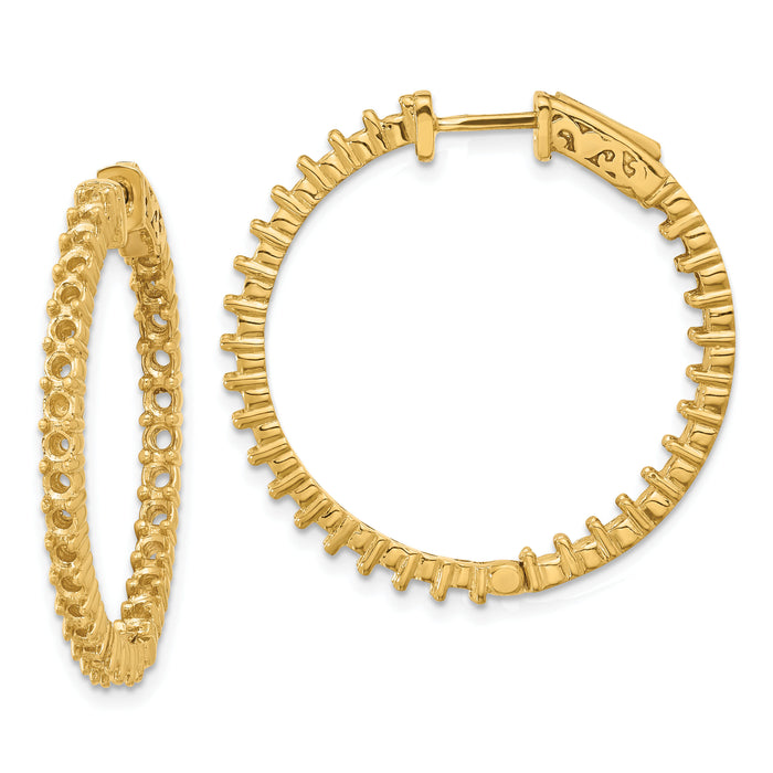 14k Round Hoop w/Safety Clasp Earring Mountings-XE1995