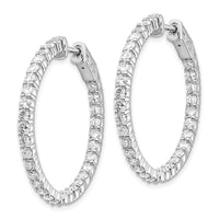 14k White Gold Round Hoop w/Safety Clasp Earring Mountings-XE1995W