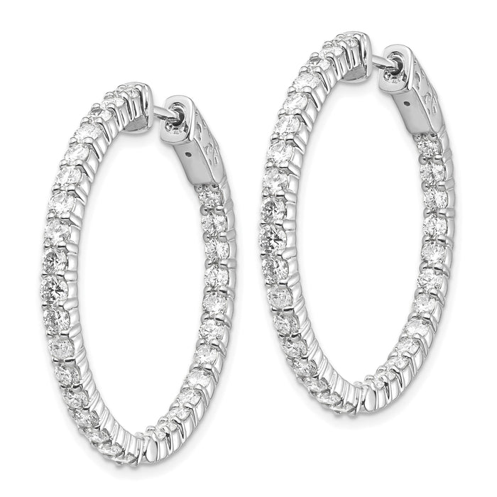 14k White Gold Round Hoop w/Safety Clasp Earring Mountings-XE1995W