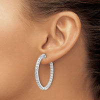 14k White Gold Round Hoop w/Safety Clasp Earring Mountings-XE1995W