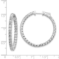 14k White Gold Round Hoop w/Safety Clasp Earring Mountings-XE1995W