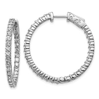 14k White Gold Round Hoop w/Safety Clasp Earring Mountings-XE1995W