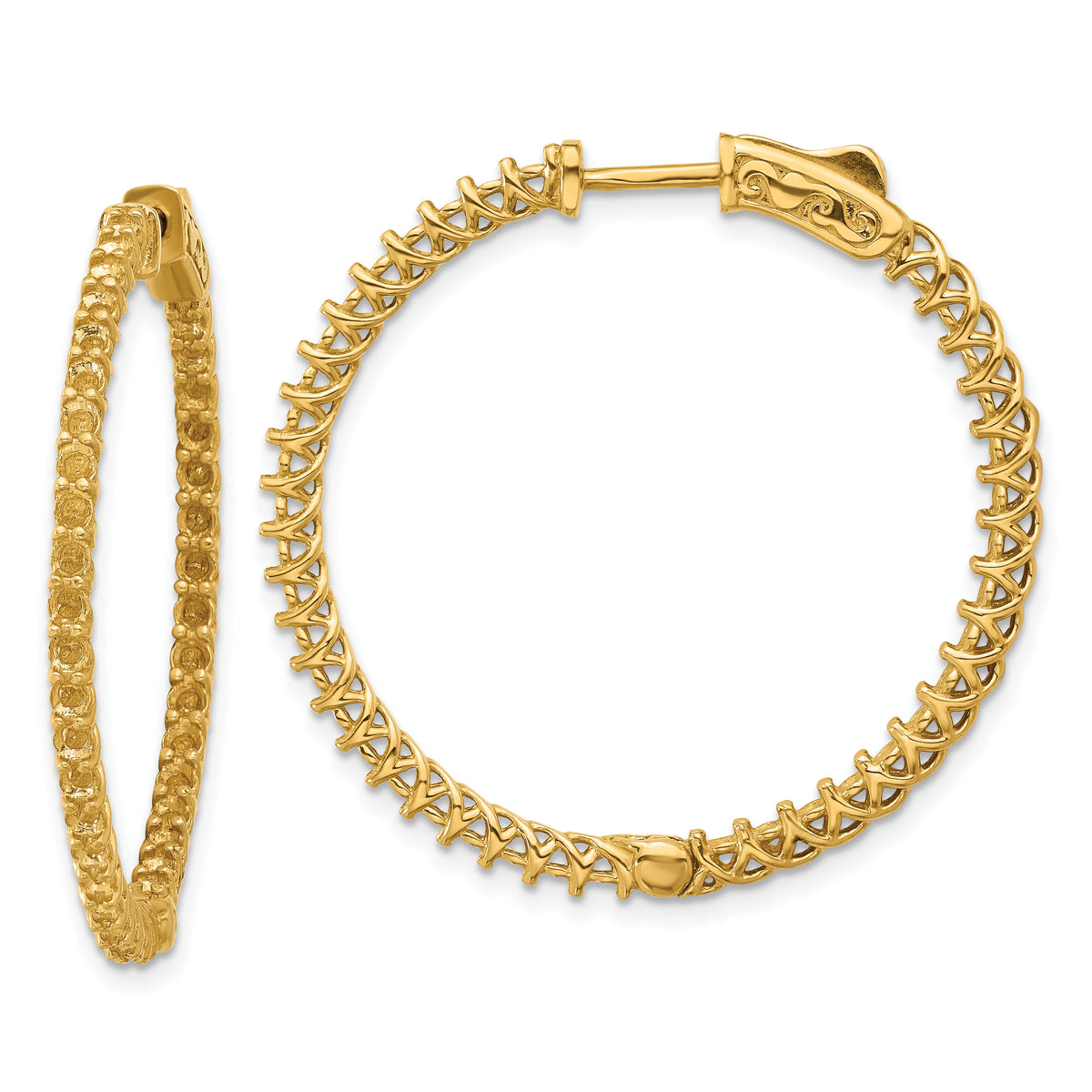 14k Round Hoop w/Safety Clasp Earring Mountings-XE2001