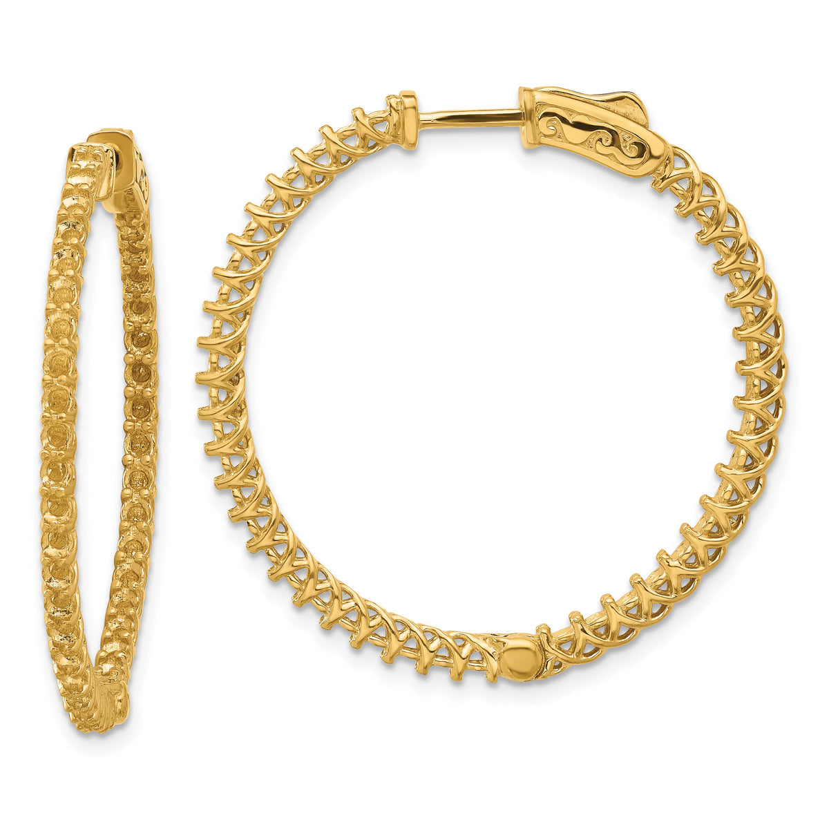 14k Round Hoop w/Safety Clasp Earring Mountings-XE2004