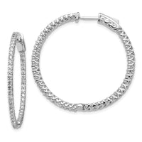 14k White Gold Round Hoop w/Safety Clasp Earring Mountings-XE2004W