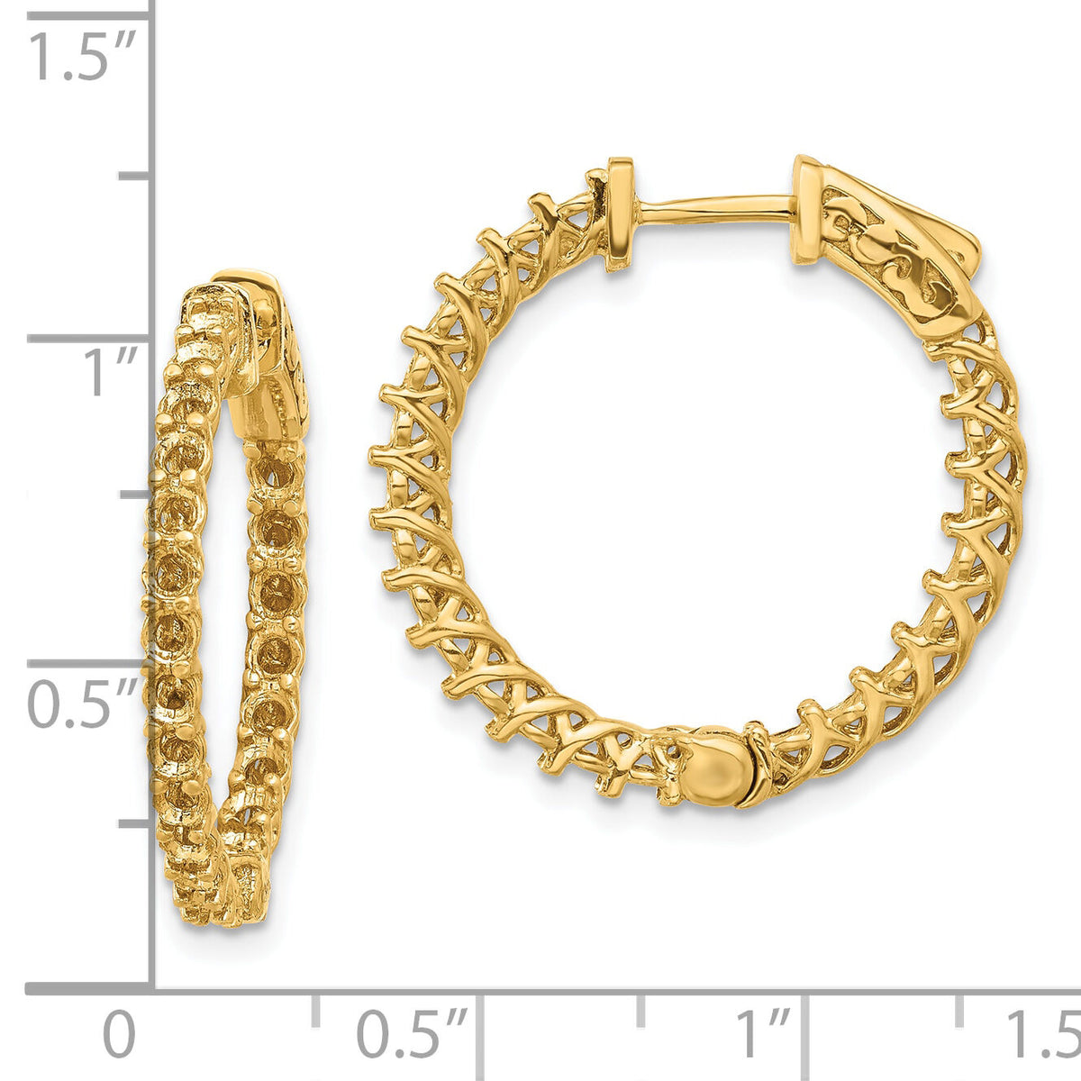 14k Round Hoop w/Safety Clasp Earring Mountings-XE2006