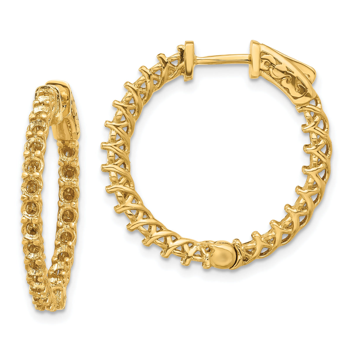 14k Round Hoop w/Safety Clasp Earring Mountings-XE2006