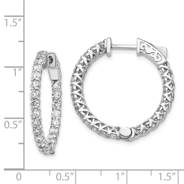 14k WG Round Hoop w/Safety Clasp Earring Mountings-XE2006W