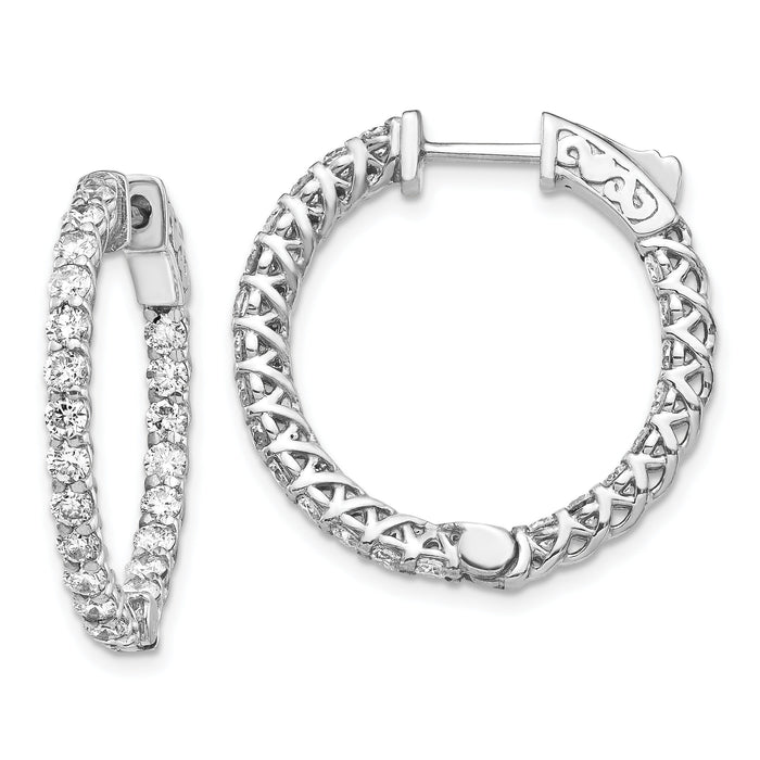 14k WG Round Hoop w/Safety Clasp Earring Mountings-XE2006W