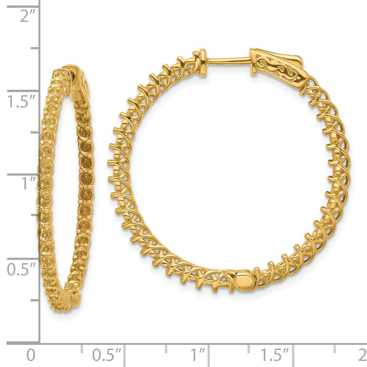 14k Round Hoop w/Safety Clasp Earring Mountings-XE2007