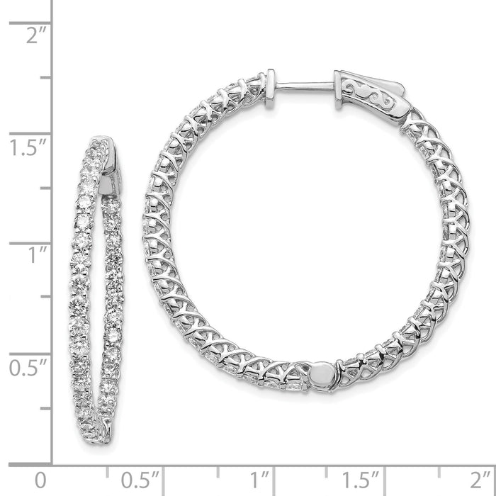 14k White Gold Round Hoop w/Safety Clasp Earring Mountings-XE2007W