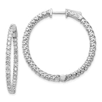 14k White Gold Round Hoop w/Safety Clasp Earring Mountings-XE2007W
