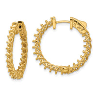 14k Round Hoop w/Safety Clasp Earring Mountings-XE2009