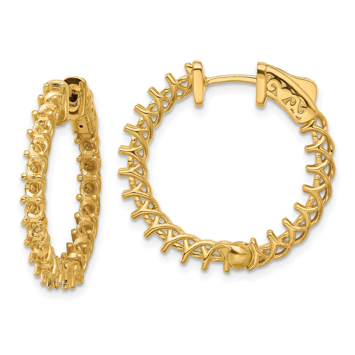 14k Round Hoop w/Safety Clasp Earring Mountings-XE2009