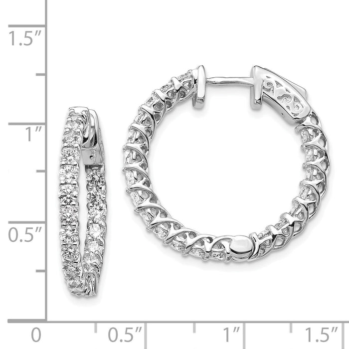 14k White Gold Round Hoop w/Safety Clasp Earring Mountings-XE2009W