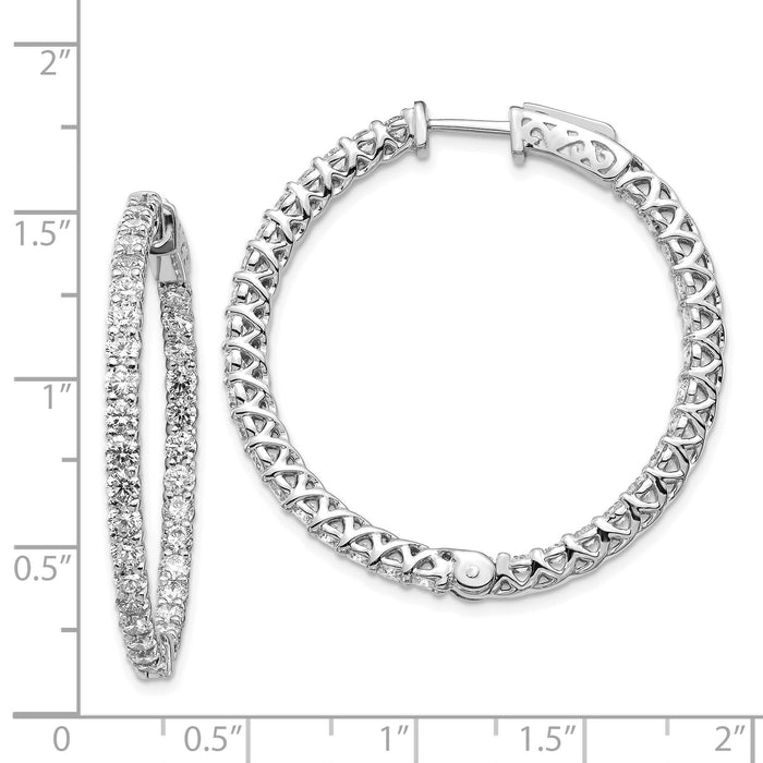 14k White Gold Round Hoop w/Safety Clasp Earring Mountings-XE2010W