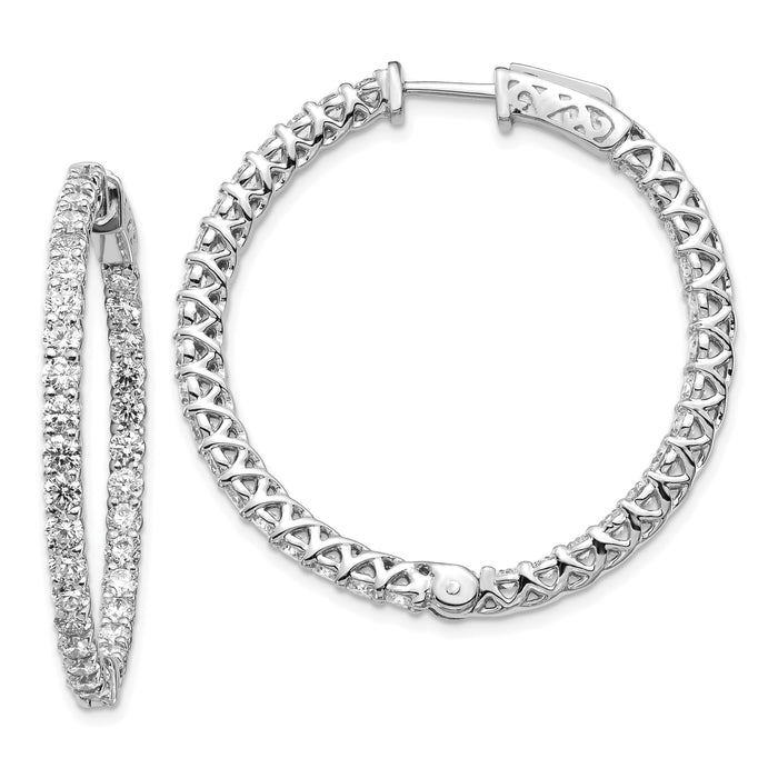 14k White Gold Round Hoop w/Safety Clasp Earring Mountings-XE2010W