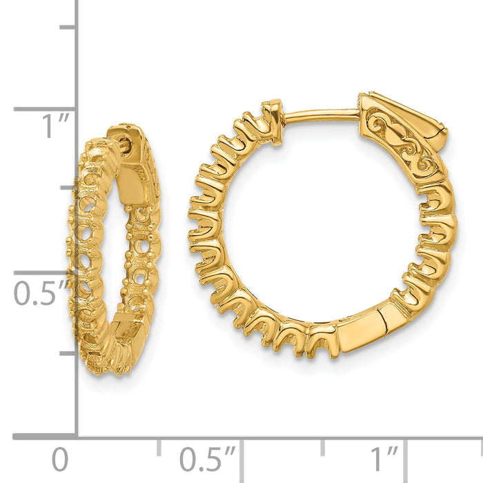 14k Round Hoop w/Safety Clasp Earring Mountings-XE2011