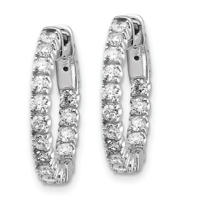 14k White Gold Round Hoop w/Safety Clasp Earring Mountings-XE2011W