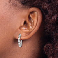 14k White Gold Round Hoop w/Safety Clasp Earring Mountings-XE2011W