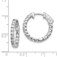 14k White Gold Round Hoop w/Safety Clasp Earring Mountings-XE2011W