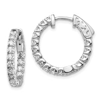 14k White Gold Round Hoop w/Safety Clasp Earring Mountings-XE2011W