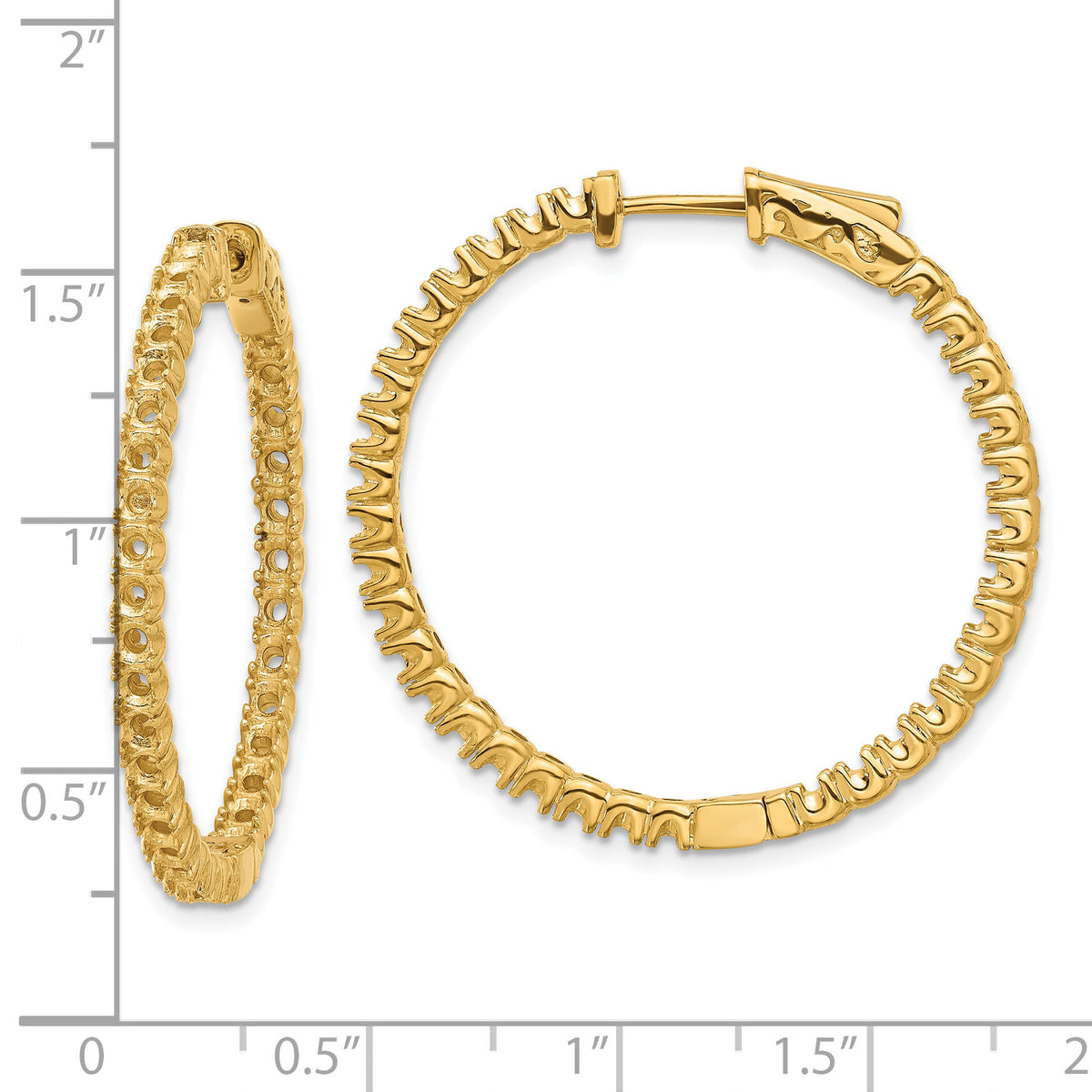 14k Round Hoop w/Safety Clasp Earring Mountings-XE2013