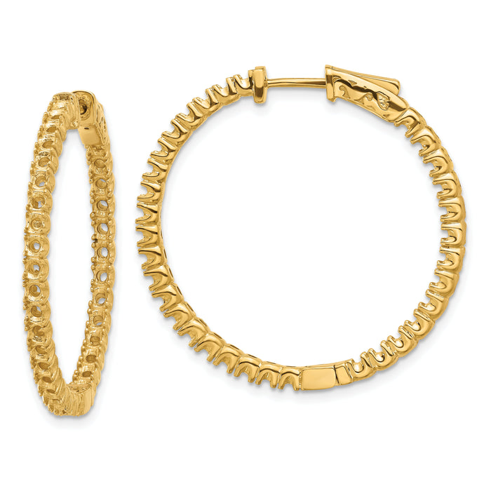 14k Round Hoop w/Safety Clasp Earring Mountings-XE2013