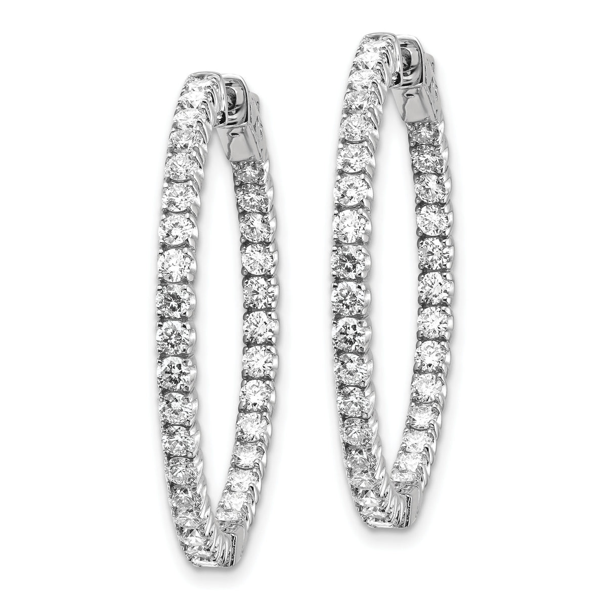 14k White Gold Round Hoop w/Safety Clasp Earring Mountings-XE2013W
