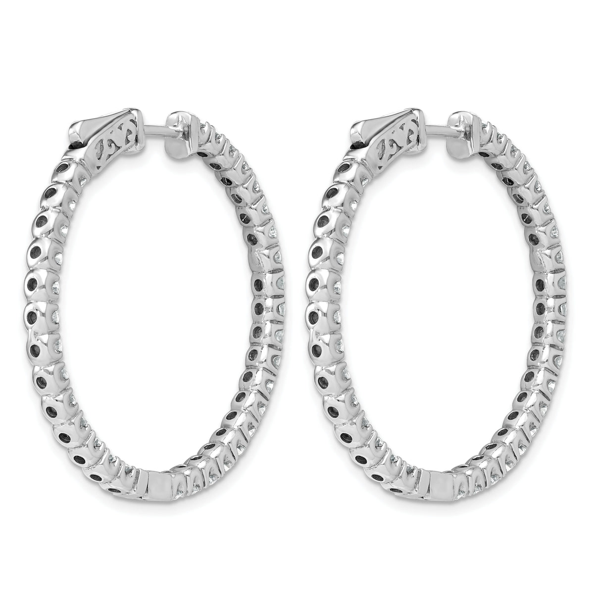 14k White Gold Round Hoop w/Safety Clasp Earring Mountings-XE2013W