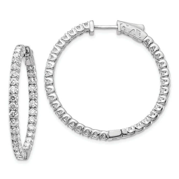 14k White Gold Round Hoop w/Safety Clasp Earring Mountings-XE2013W