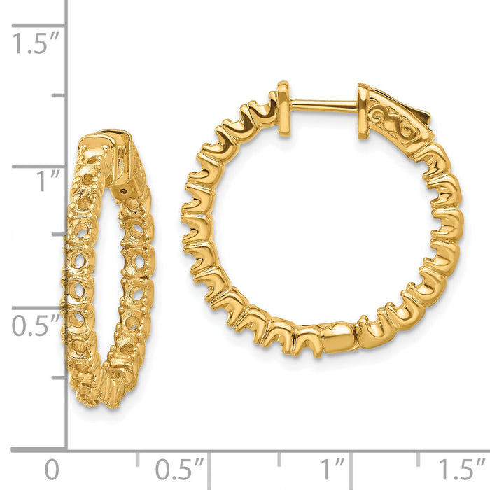14k Round Hoop w/Safety Clasp Earring Mountings-XE2014