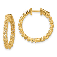 14k Round Hoop w/Safety Clasp Earring Mountings-XE2014
