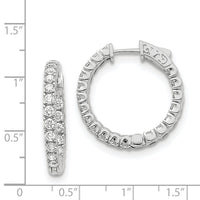 14k White Gold Round Hoop w/Safety Clasp Earring Mountings-XE2014W