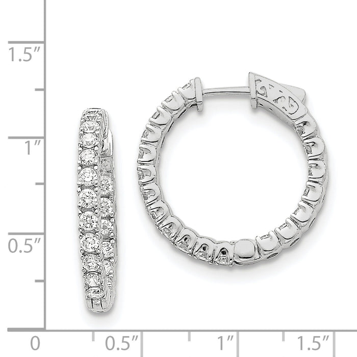 14k White Gold Round Hoop w/Safety Clasp Earring Mountings-XE2014W