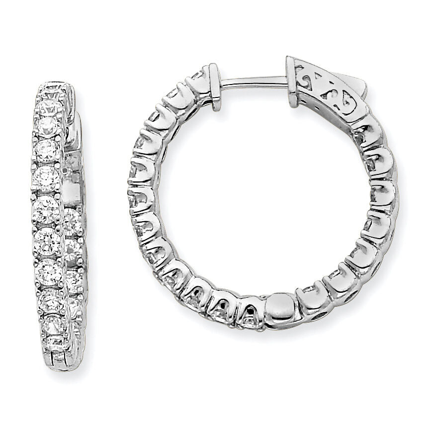 14k White Gold Round Hoop w/Safety Clasp Earring Mountings-XE2014W