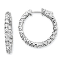 14k White Gold Round Hoop w/Safety Clasp Earring Mountings-XE2014W