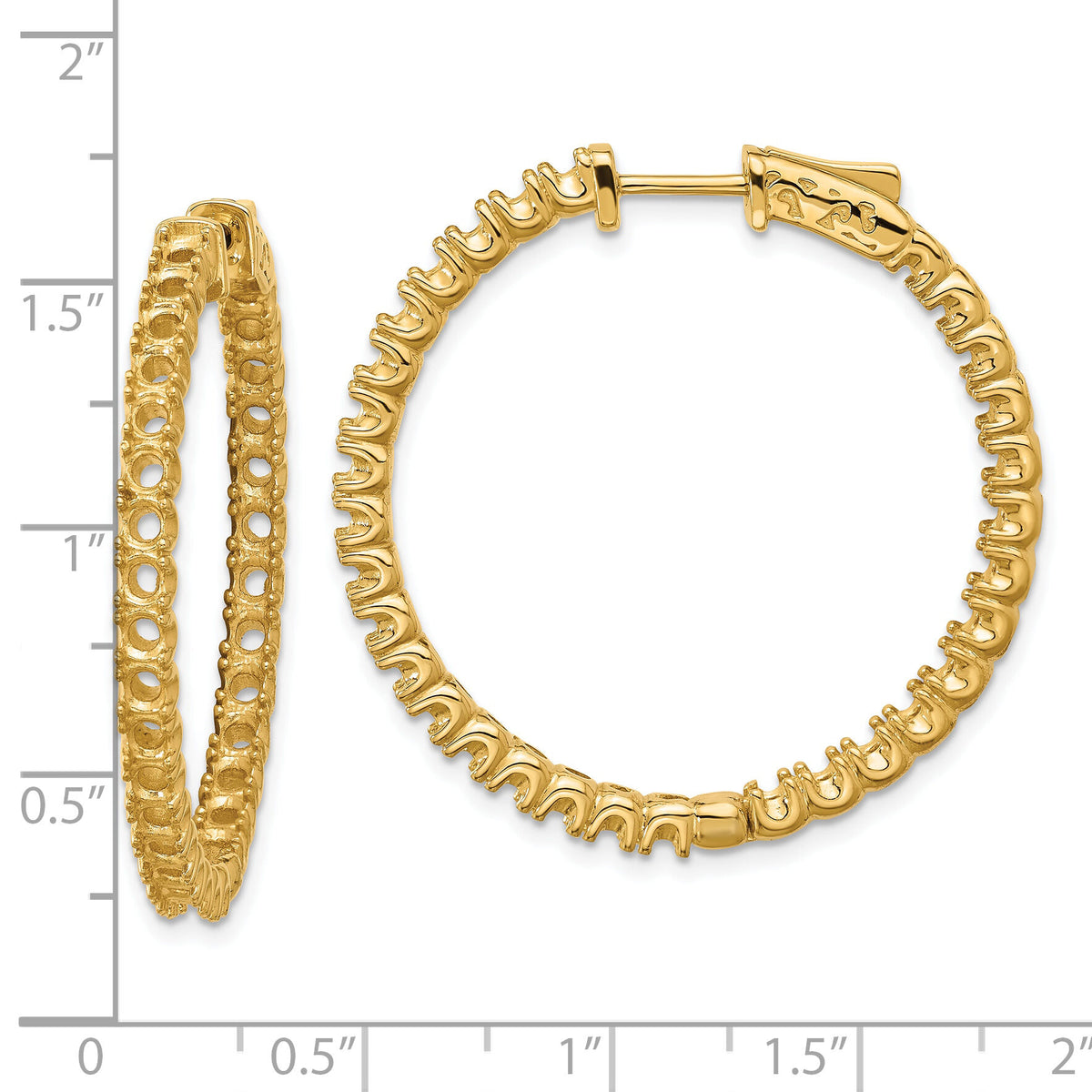 14k Round Hoop w/Safety Clasp Earring Mountings-XE2015