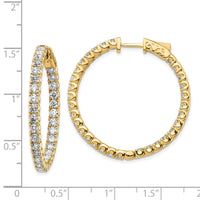 14k Diamond Round Hoop w/Safety Clasp Earrings-XE2015AA