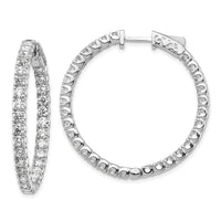 14k White Gold Round Hoop w/Safety Clasp Earring Mountings-XE2015W