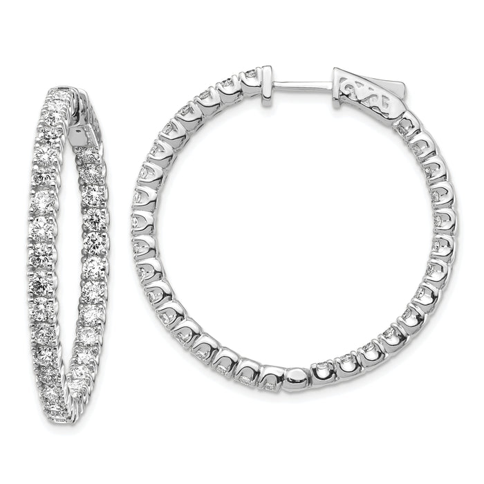 14k White Gold Round Hoop w/Safety Clasp Earring Mountings-XE2015W