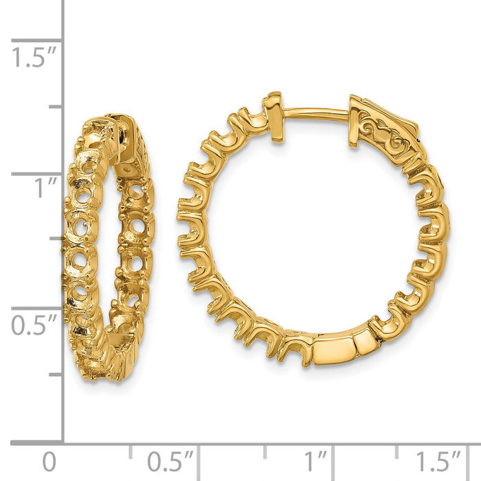 14k Round Hoop w/Safety Clasp Earring Mountings-XE2016