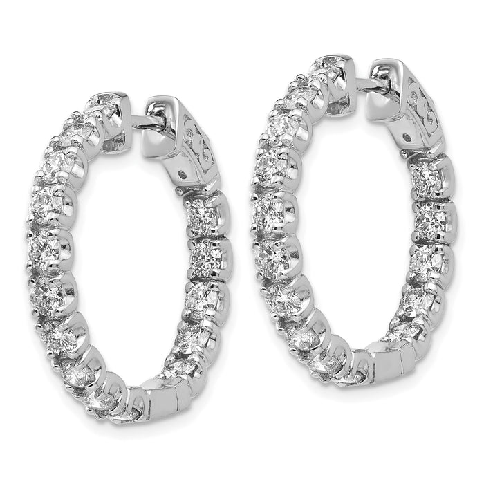 14k White Gold Round Hoop w/Safety Clasp Earring Mountings-XE2016W