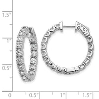 14k White Gold Round Hoop w/Safety Clasp Earring Mountings-XE2016W