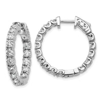 14k White Gold Round Hoop w/Safety Clasp Earring Mountings-XE2016W